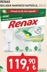 RENAX BULAŞIK MAKİNESİ KAPSÜLÜ/TABLETİ 33'LÜ RENAX BULAŞIK MAKİNESİ KAPSÜLÜ/TABLETİ 33'LÜ